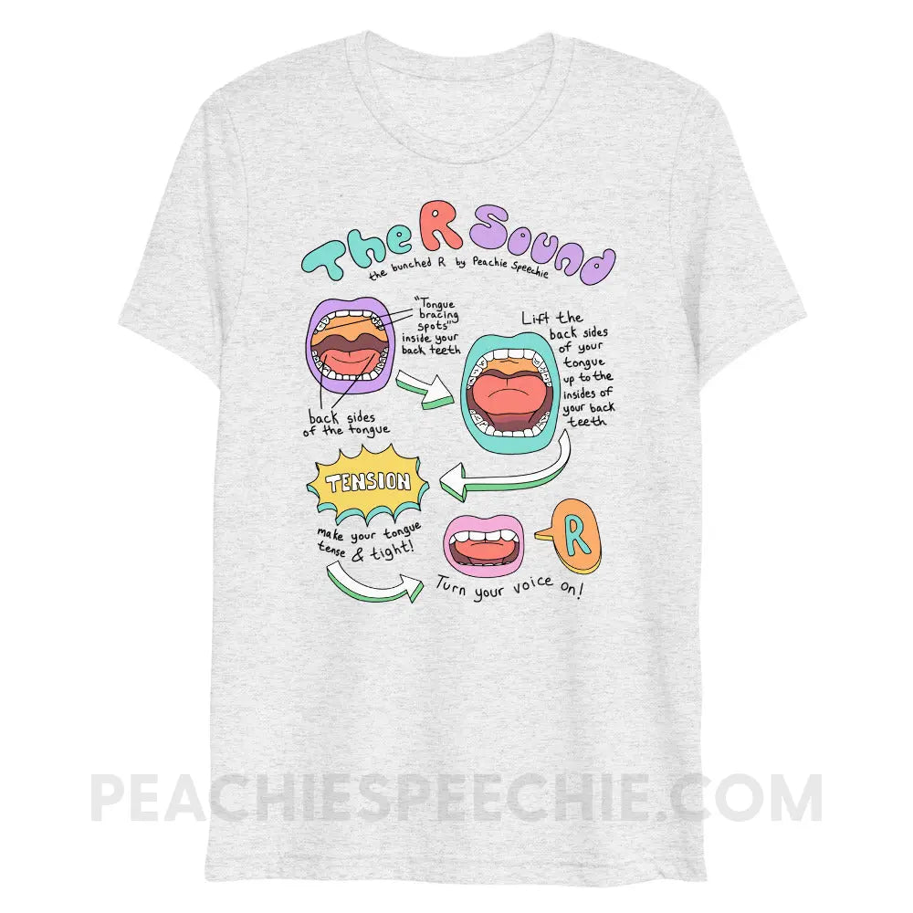 How To Say The Bunched R Sound Tri-Blend Tee - White Fleck Triblend / XS - peachiespeechie.com