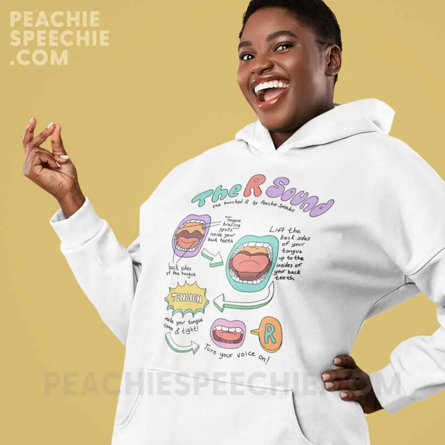How To Say The Bunched R Sound Classic Hoodie - White / S - peachiespeechie.com