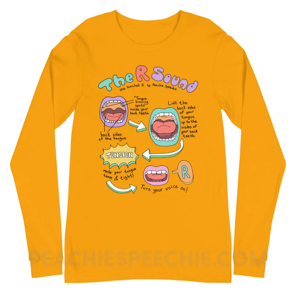 How To Say The Bunched R Sound Premium Long Sleeve - Gold / XS - peachiespeechie.com
