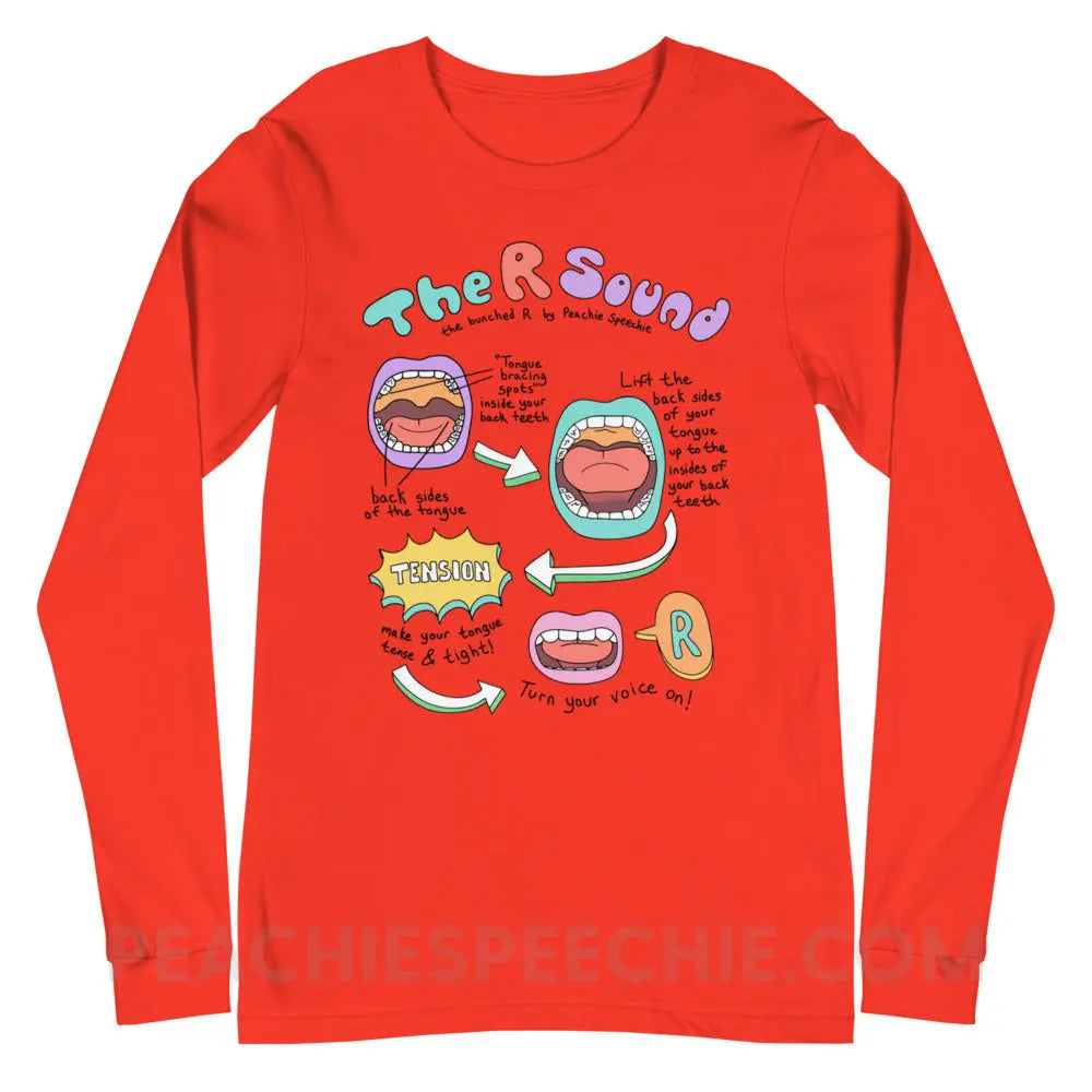 How To Say The Bunched R Sound Premium Long Sleeve - Poppy / XS - peachiespeechie.com