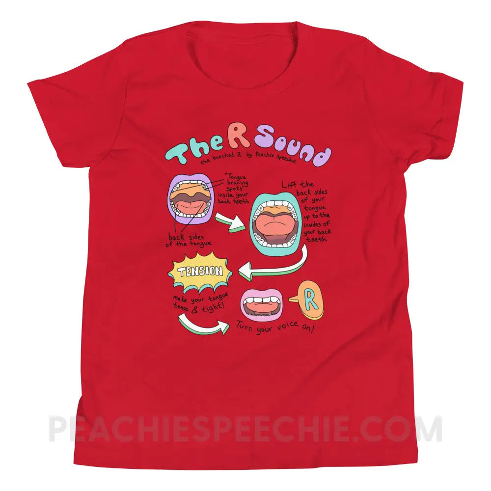 How To Say The Bunched R Sound Premium Youth Tee - Red / S - peachiespeechie.com