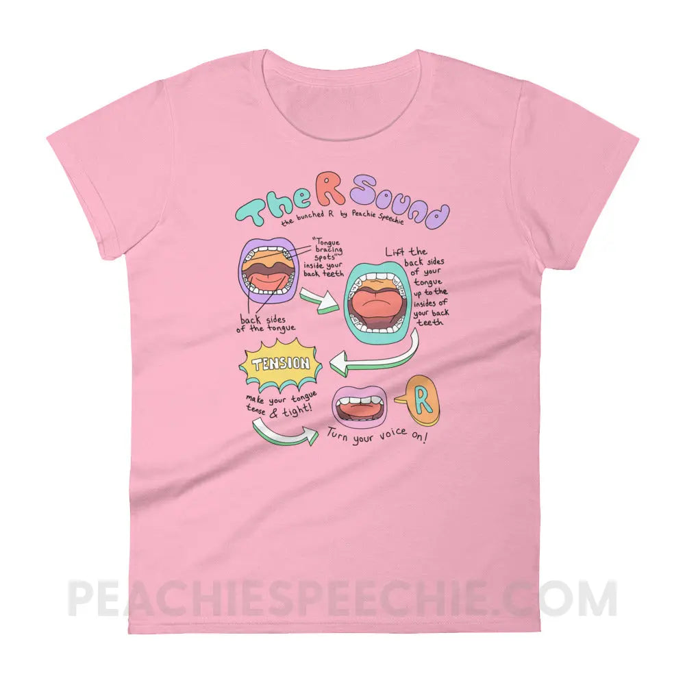 How To Say The Bunched R Sound Women’s Trendy Tee - Charity Pink / S - peachiespeechie.com