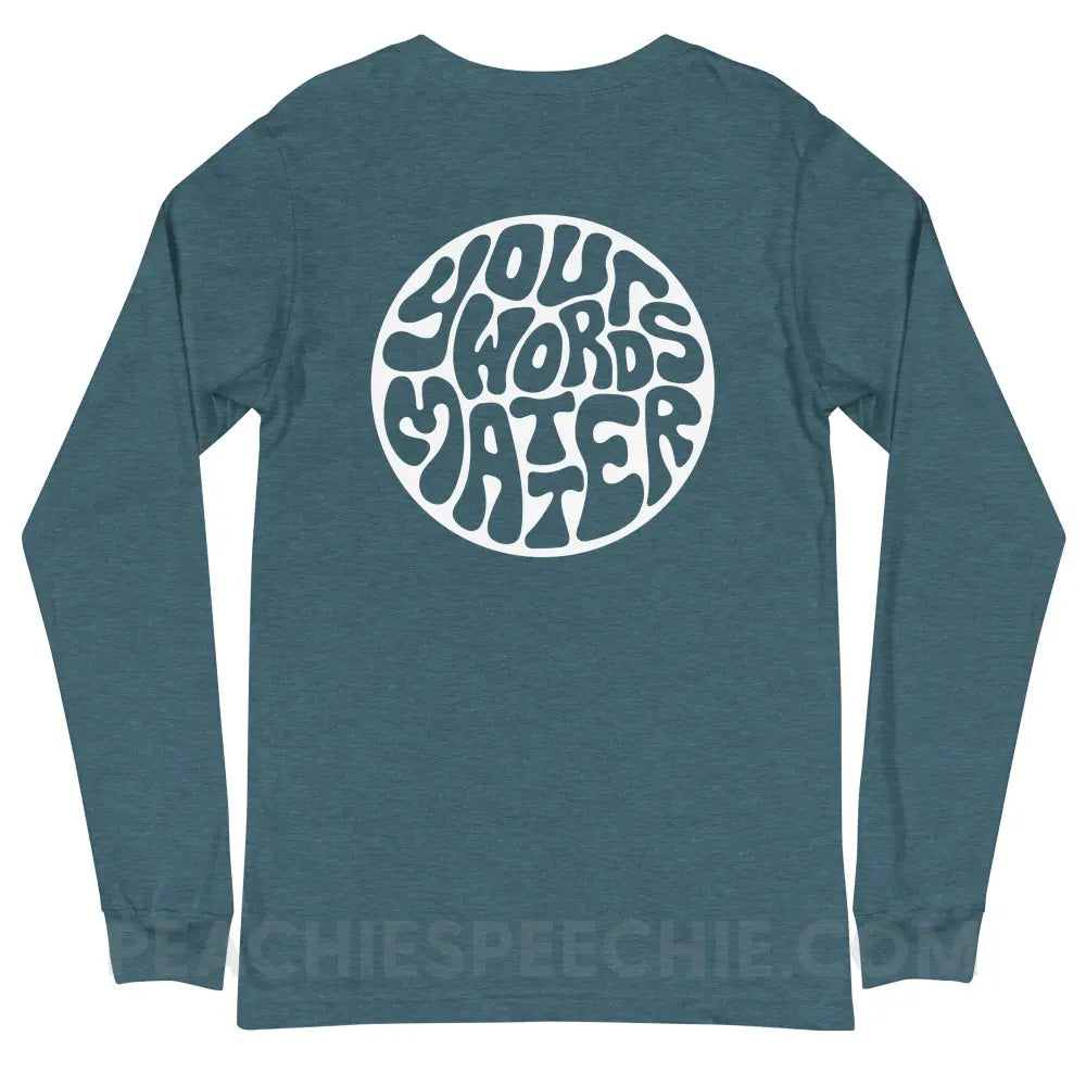 Your Words Matter Circle Premium Long Sleeve - peachiespeechie.com