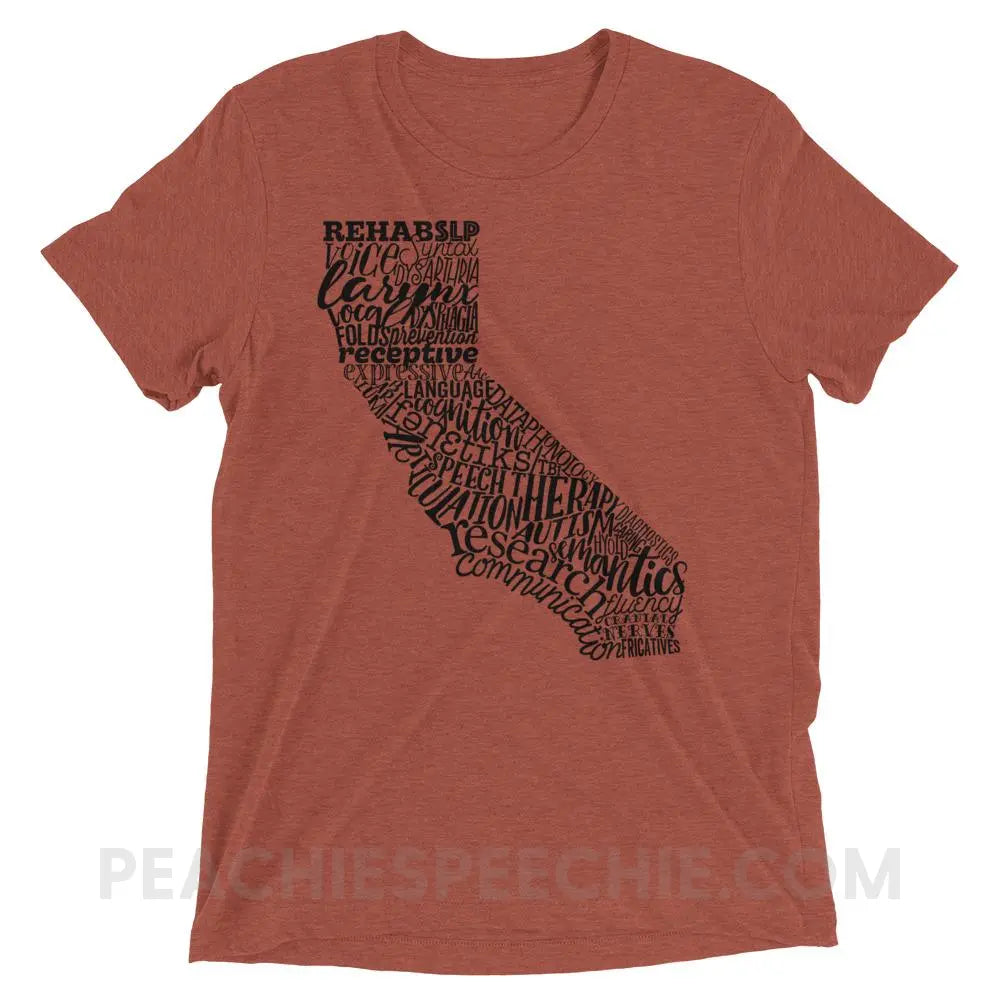 California SLP Tri-Blend Tee - Clay Triblend / XS - T-Shirts & Tops peachiespeechie.com
