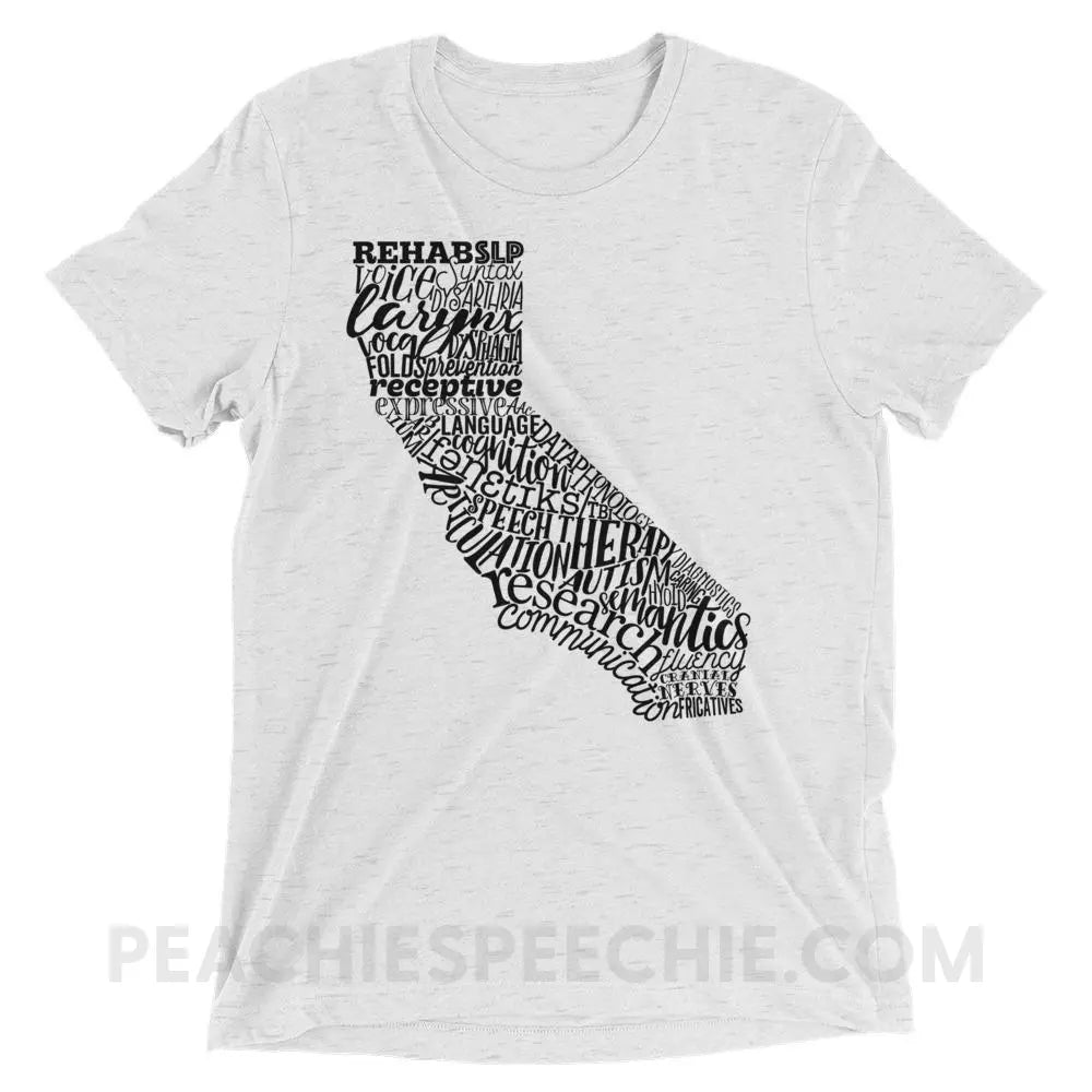 California SLP Tri-Blend Tee - White Fleck Triblend / XS - T-Shirts & Tops peachiespeechie.com