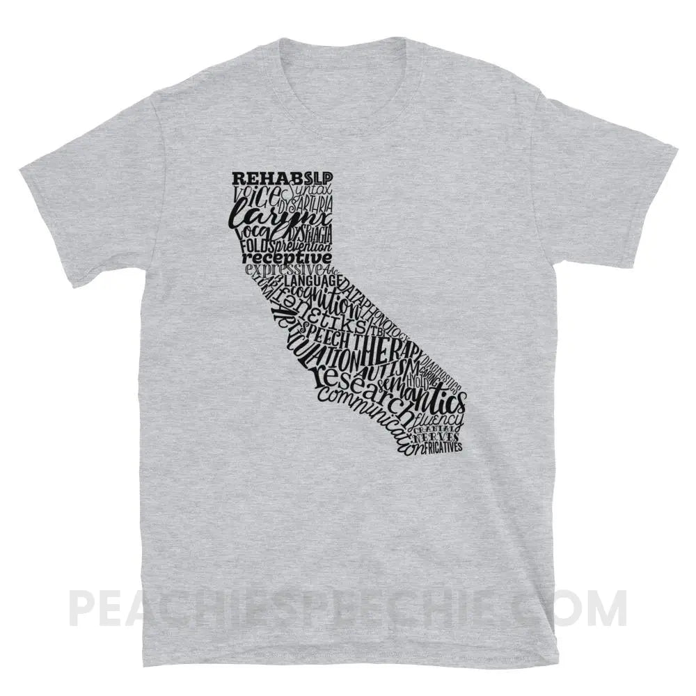 California SLP Classic Tee - Sport Grey / S - T-Shirts & Tops peachiespeechie.com