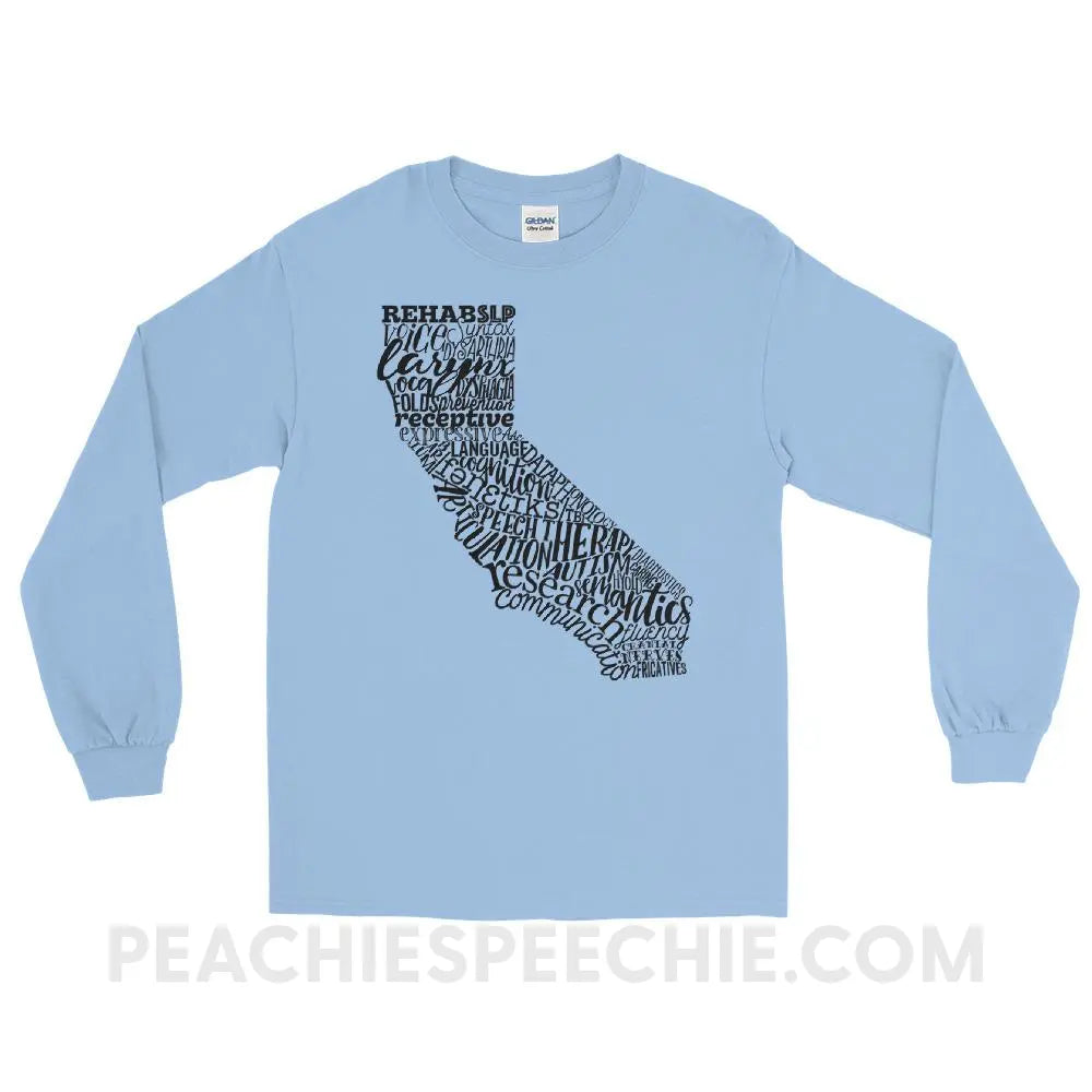 California SLP Long Sleeve Tee - Light Blue / S - T-Shirts & Tops peachiespeechie.com