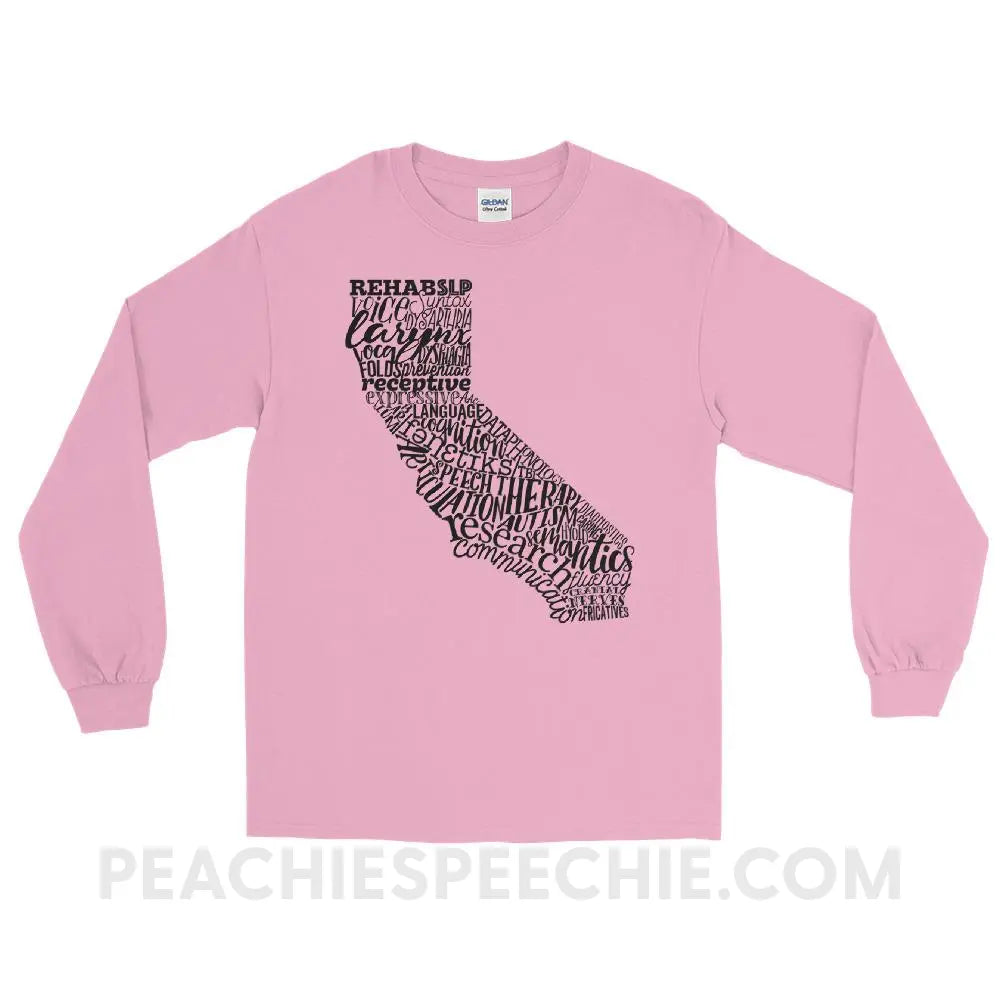 California SLP Long Sleeve Tee - Light Pink / S - T-Shirts & Tops peachiespeechie.com