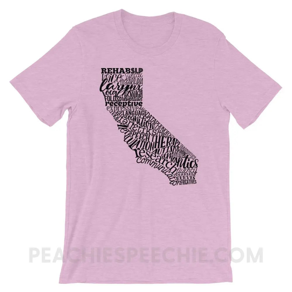 California SLP Premium Soft Tee - Heather Prism Lilac / XS - T-Shirts & Tops peachiespeechie.com