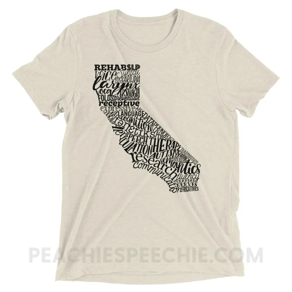 California SLP Tri-Blend Tee - Oatmeal Triblend / XS - T-Shirts & Tops peachiespeechie.com