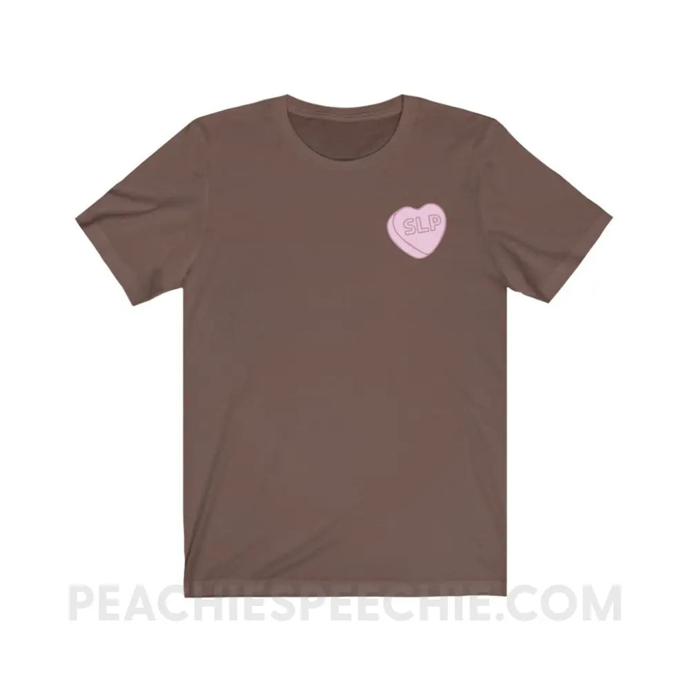 SLP Candy Heart Premium Soft Tee - Brown / S - T-Shirt peachiespeechie.com