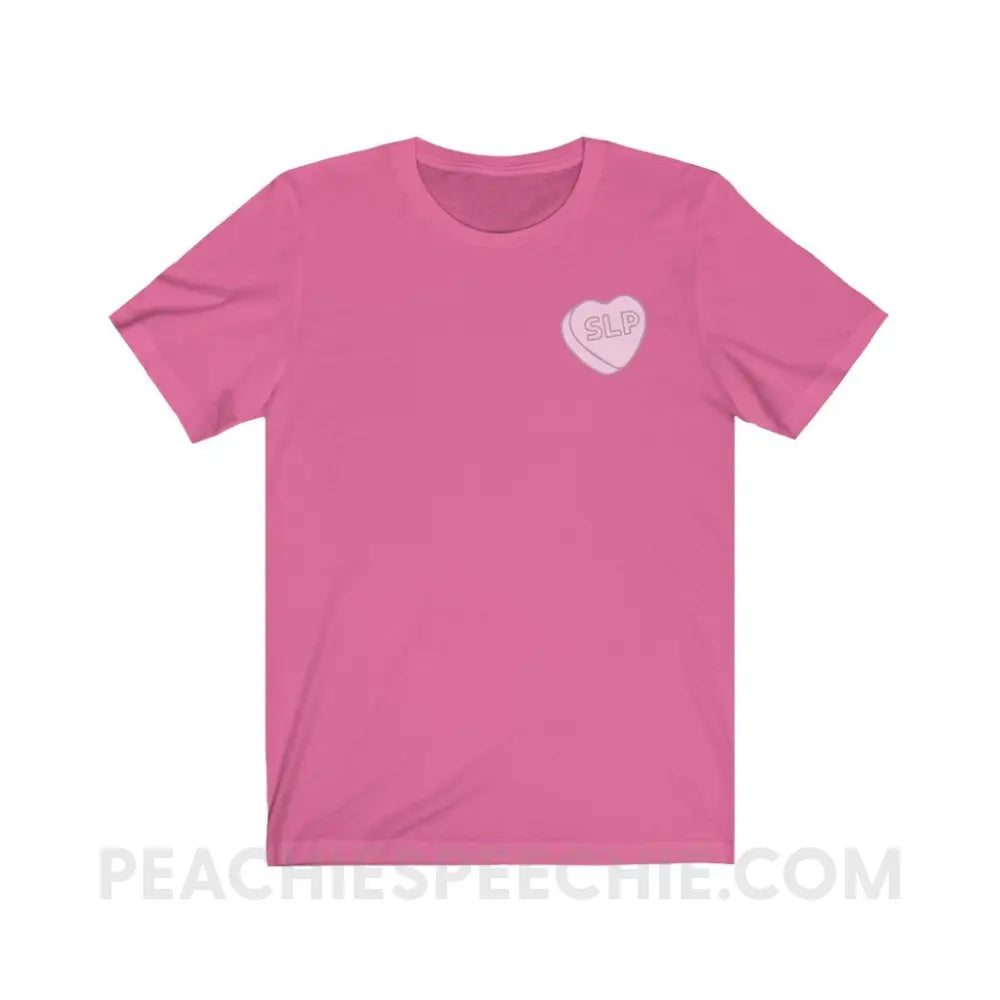 SLP Candy Heart Premium Soft Tee - Charity Pink / S - T-Shirt peachiespeechie.com
