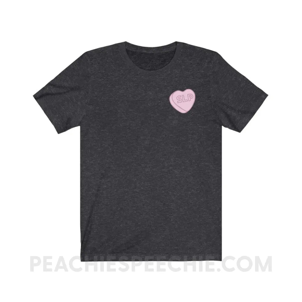 SLP Candy Heart Premium Soft Tee - Dark Grey Heather / S - T-Shirt peachiespeechie.com