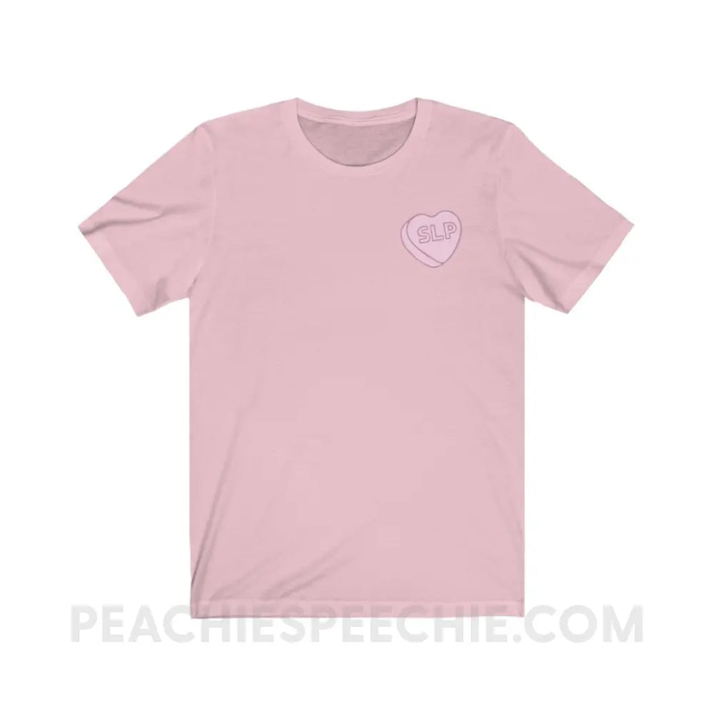 SLP Candy Heart Premium Soft Tee - Pink / M - T-Shirt peachiespeechie.com