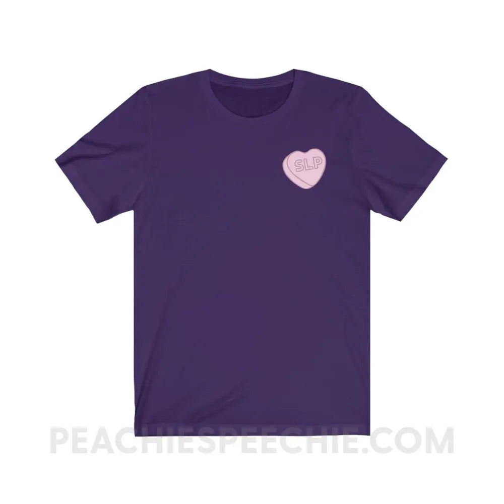 SLP Candy Heart Premium Soft Tee - Team Purple / S - T-Shirt peachiespeechie.com
