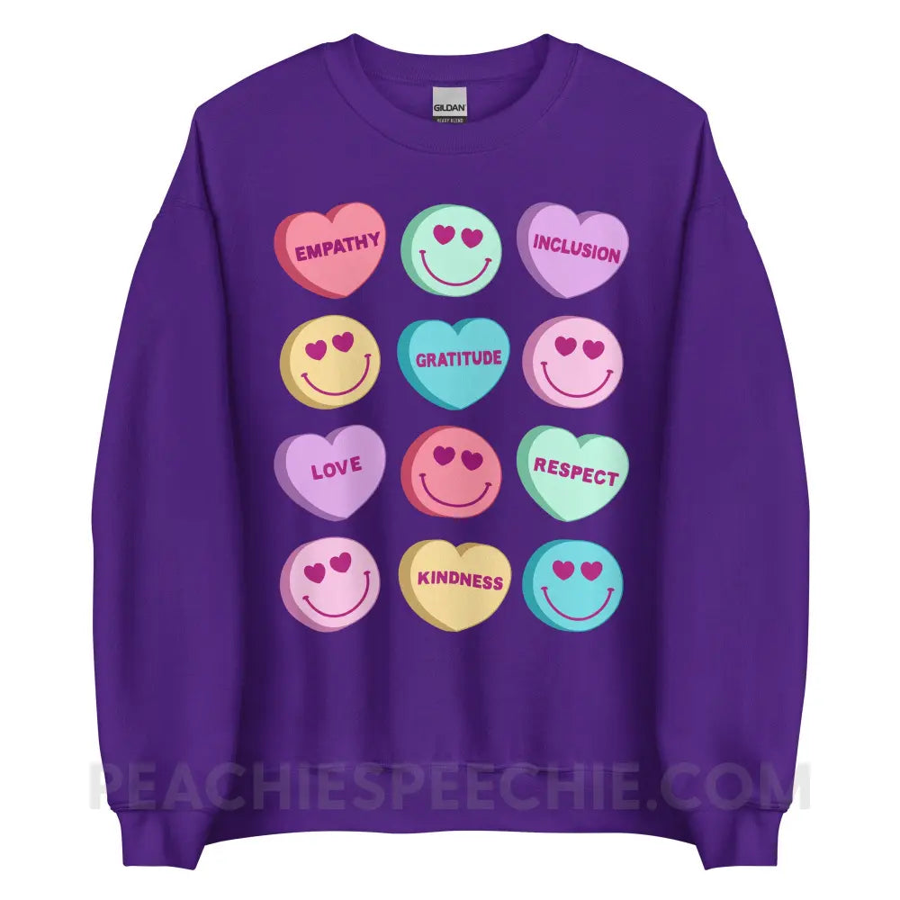 Candy Heart Virtues Classic Sweatshirt - peachiespeechie.com