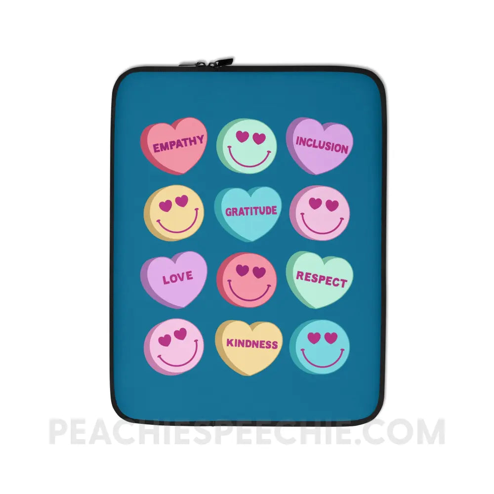 Candy Heart Virtues Laptop Sleeve - 13″ - peachiespeechie.com