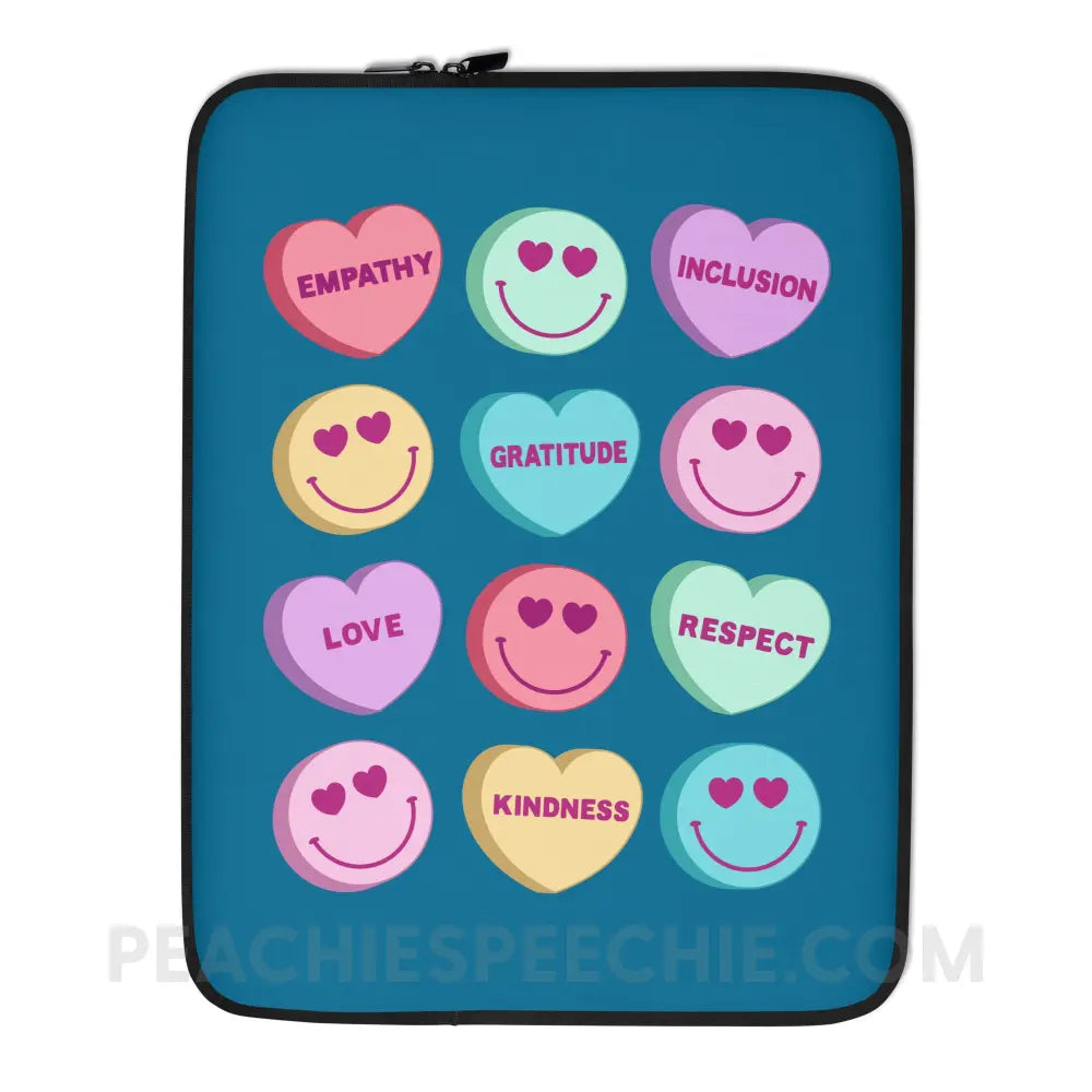 Candy Heart Virtues Laptop Sleeve - 15″ - peachiespeechie.com