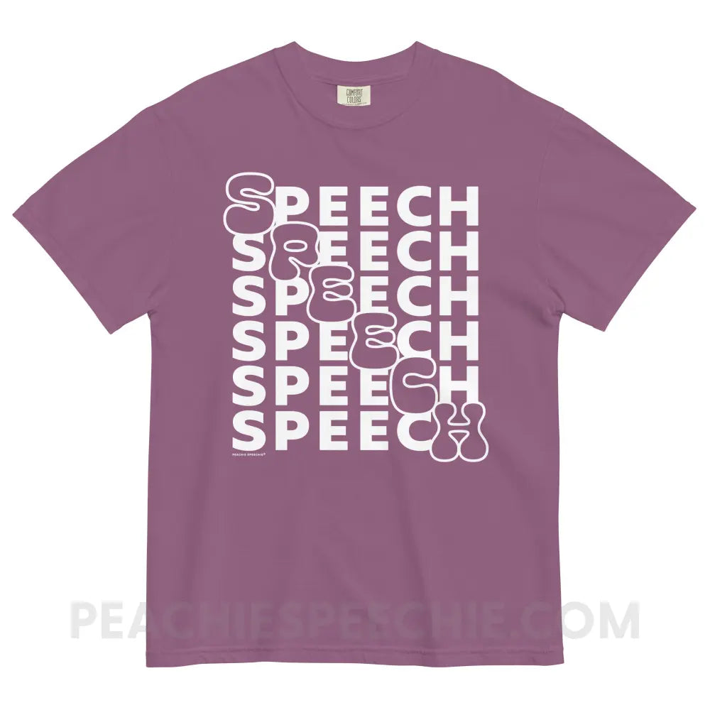 Cascading Speech Comfort Colors Tee - Berry / S - peachiespeechie.com