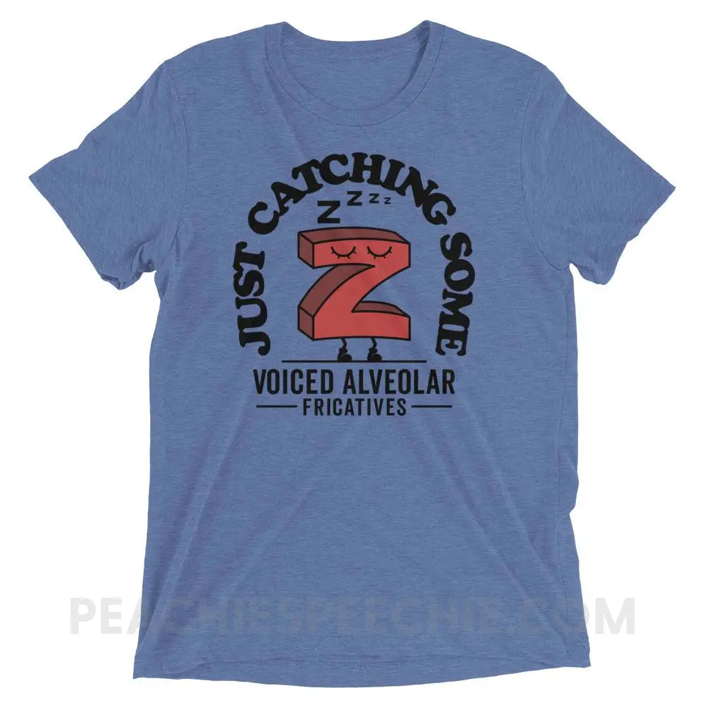 Catching Z’s Tri-Blend Tee - Blue Triblend / XS - T-Shirts & Tops peachiespeechie.com