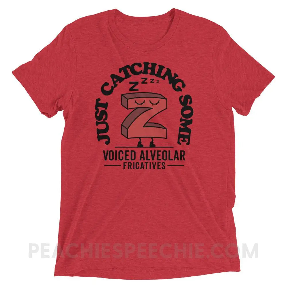 Catching Z’s Tri-Blend Tee - Red Triblend / XS - T-Shirts & Tops peachiespeechie.com