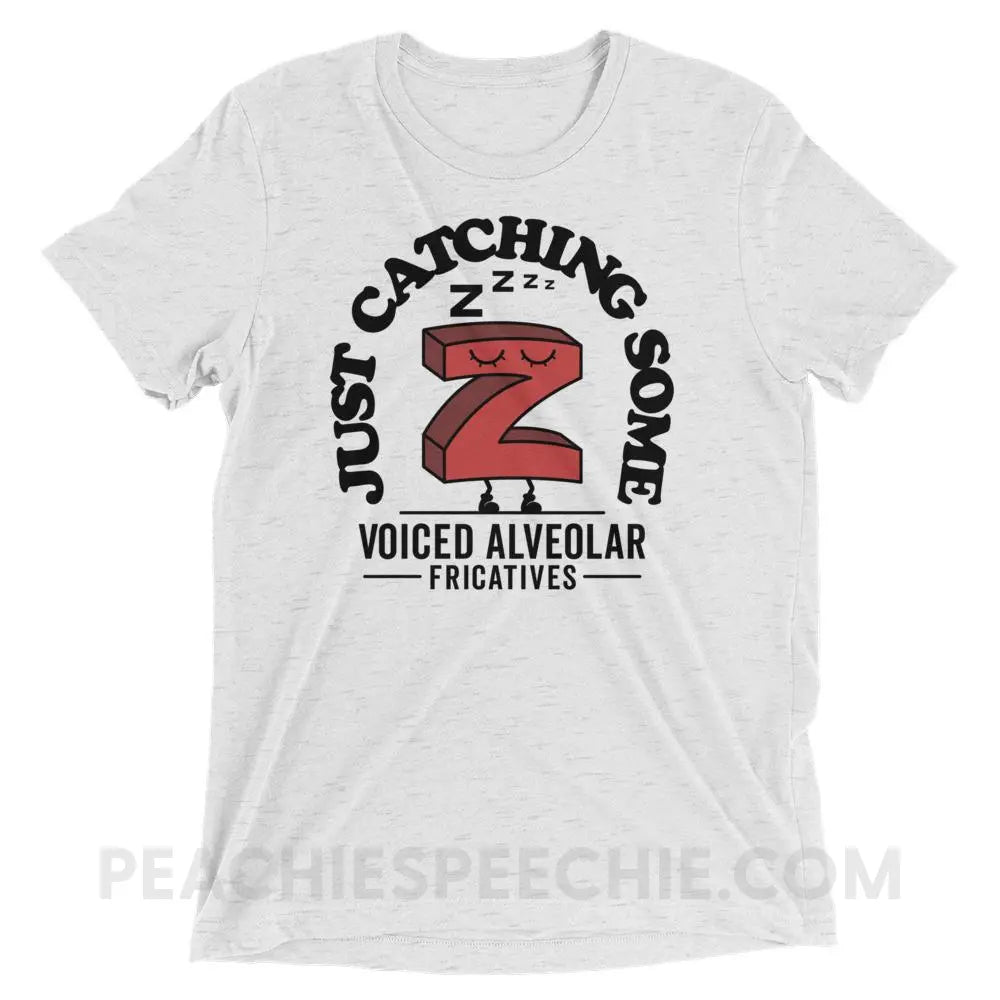 Catching Z’s Tri-Blend Tee - White Fleck Triblend / XS - T-Shirts & Tops peachiespeechie.com