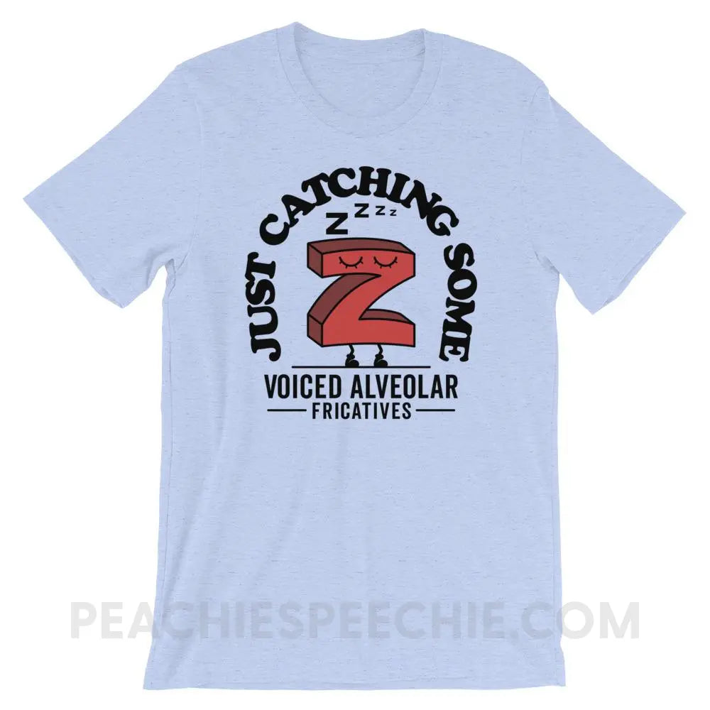 Catching Z’s Premium Soft Tee - Heather Blue / S - T - Shirts & Tops peachiespeechie.com
