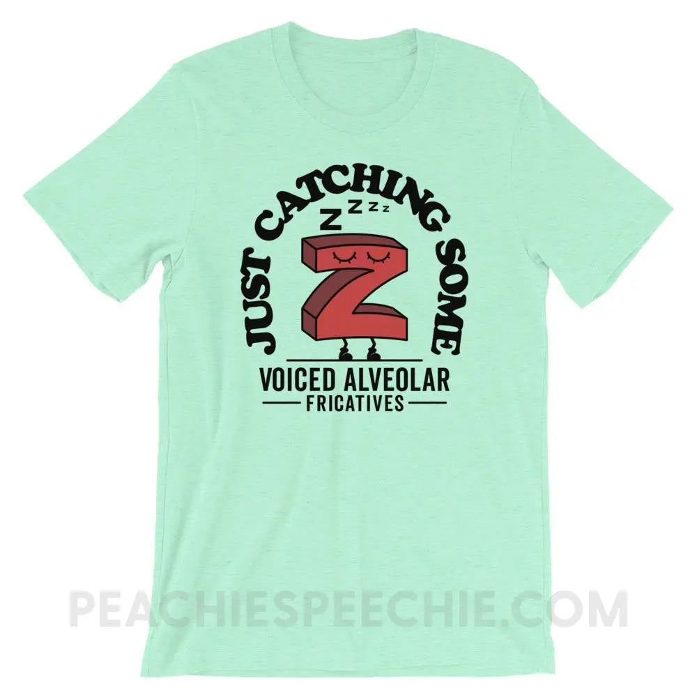 Catching Z’s Premium Soft Tee - Heather Mint / S - T - Shirts & Tops peachiespeechie.com