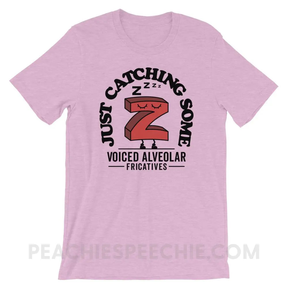 Catching Z’s Premium Soft Tee - Heather Prism Lilac / XS - T - Shirts & Tops peachiespeechie.com