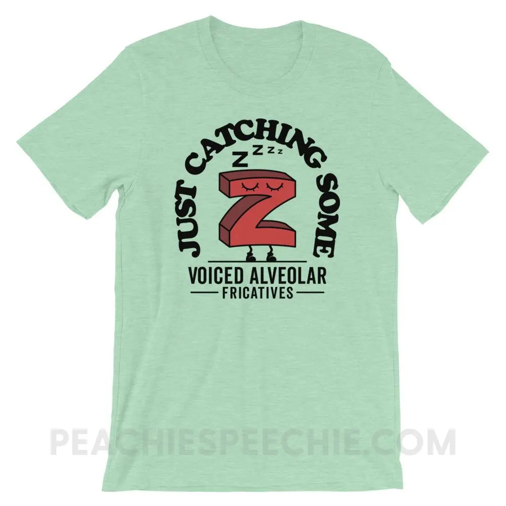 Catching Z’s Premium Soft Tee - Heather Prism Mint / XS - T - Shirts & Tops peachiespeechie.com