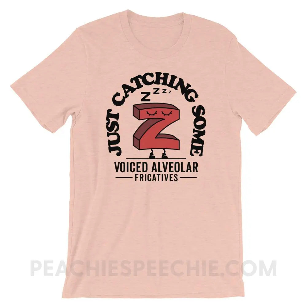 Catching Z’s Premium Soft Tee - Heather Prism Peach / XS - T - Shirts & Tops peachiespeechie.com