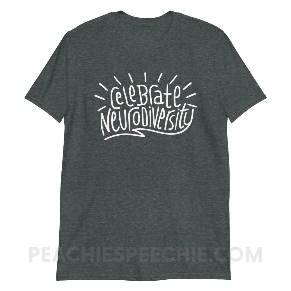 Celebrate Neurodiversity Classic Tee - Dark Heather / S - peachiespeechie.com