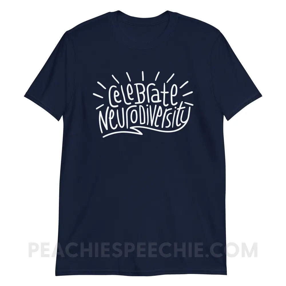 Celebrate Neurodiversity Classic Tee - Navy / S - peachiespeechie.com