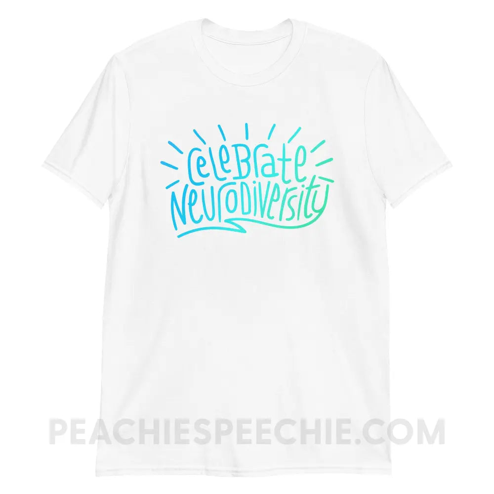 Celebrate Neurodiversity Classic Tee - White / S - peachiespeechie.com