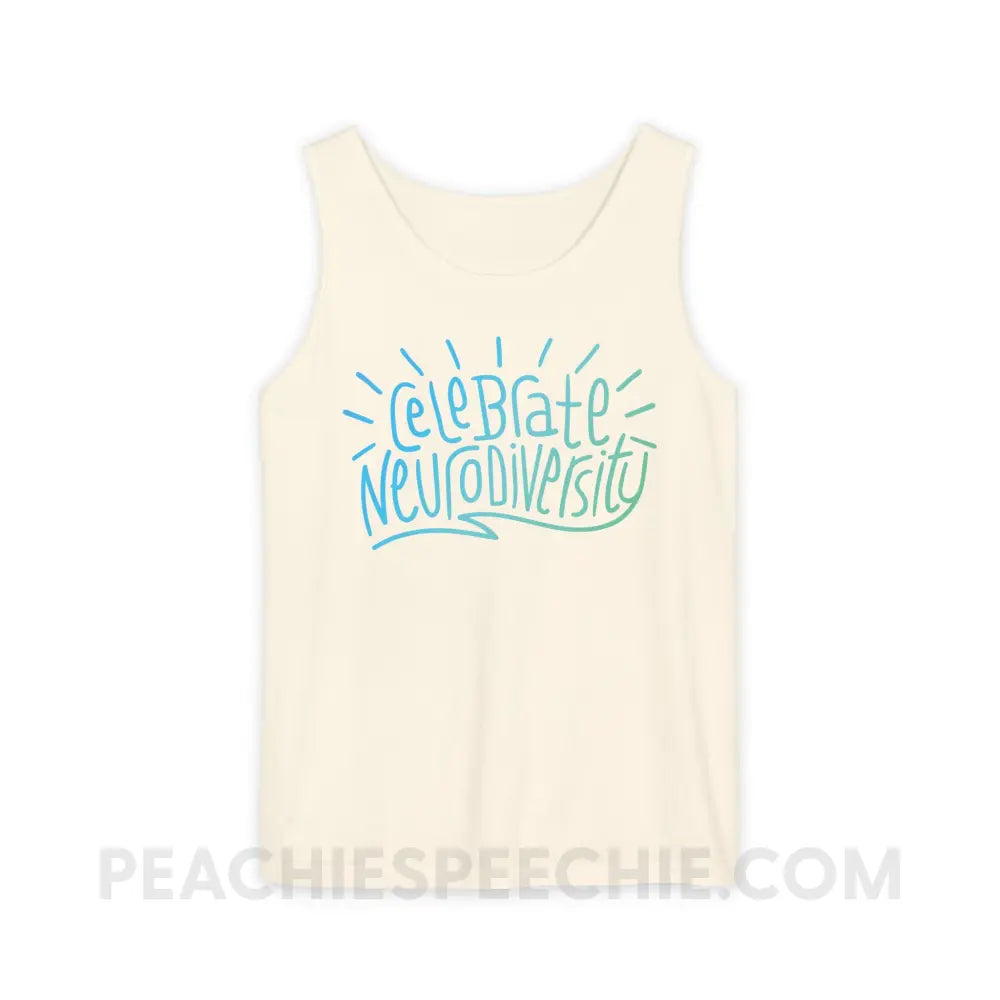 Celebrate Neurodiversity Comfort Colors Tank - Ivory / S - Top peachiespeechie.com