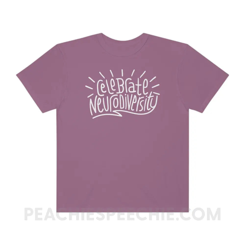 Celebrate Neurodiversity Comfort Colors Tee - Berry / S - T - Shirt peachiespeechie.com
