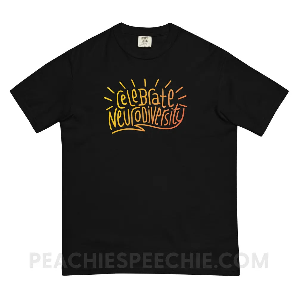 Celebrate Neurodiversity Comfort Colors Tee - Black / S - T-Shirt peachiespeechie.com