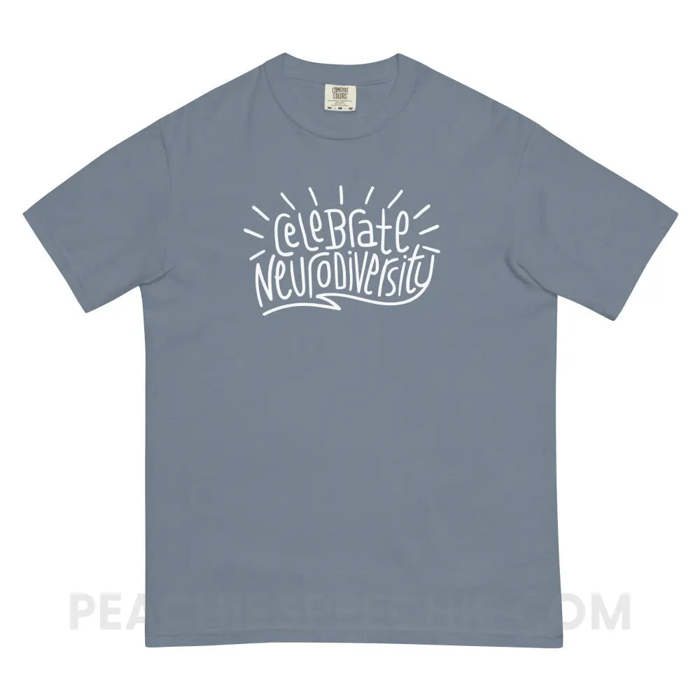 Celebrate Neurodiversity Comfort Colors Tee - Blue Jean / S - T-Shirt peachiespeechie.com