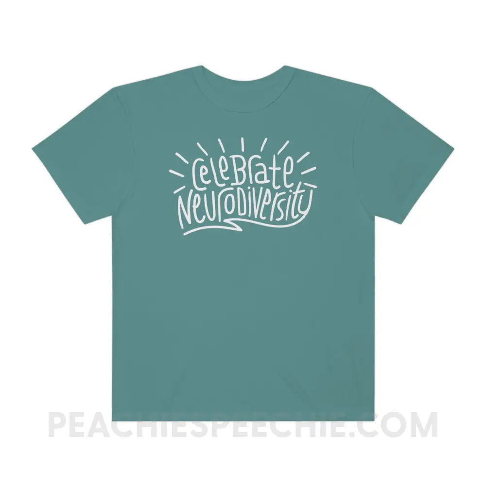 Celebrate Neurodiversity Comfort Colors Tee - Blue Spruce / S - T - Shirt peachiespeechie.com