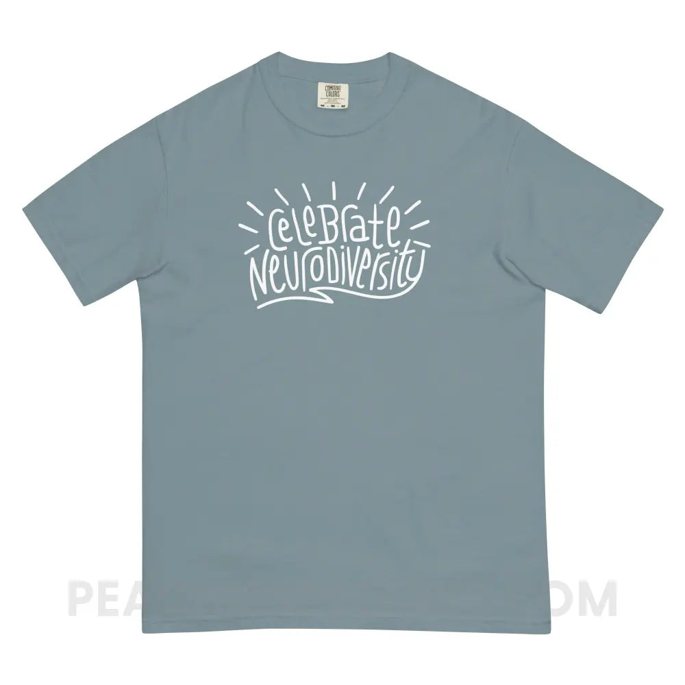 Celebrate Neurodiversity Comfort Colors Tee - Ice Blue / S - T-Shirt peachiespeechie.com