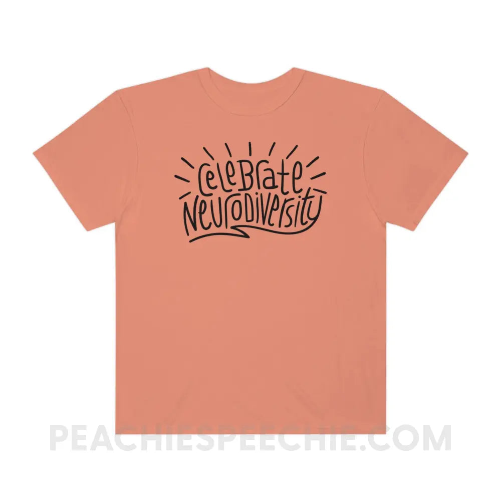 Celebrate Neurodiversity Comfort Colors Tee - Melon / S - T - Shirt peachiespeechie.com