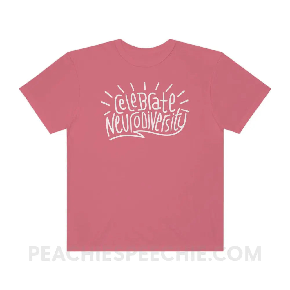 Celebrate Neurodiversity Comfort Colors Tee - Watermelon / S - T - Shirt peachiespeechie.com