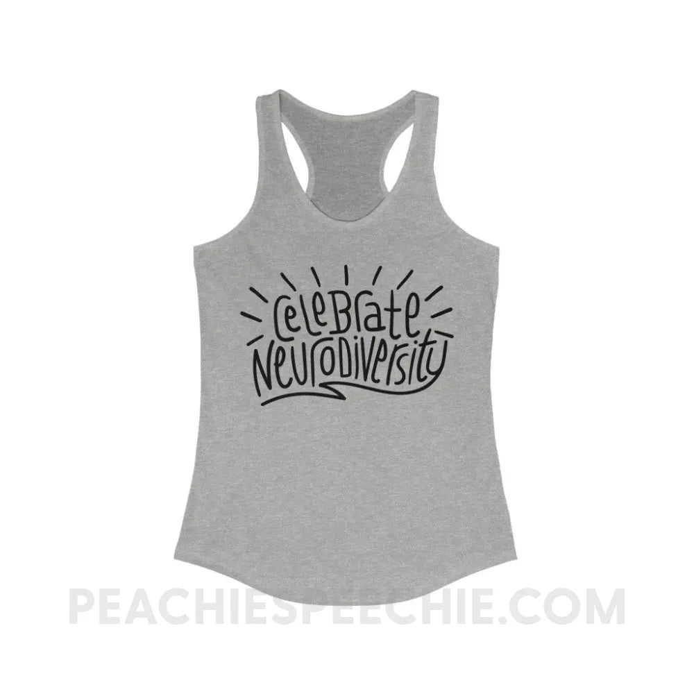 Celebrate Neurodiversity Superfly Racerback - Heather Grey / XS - Tank Top peachiespeechie.com