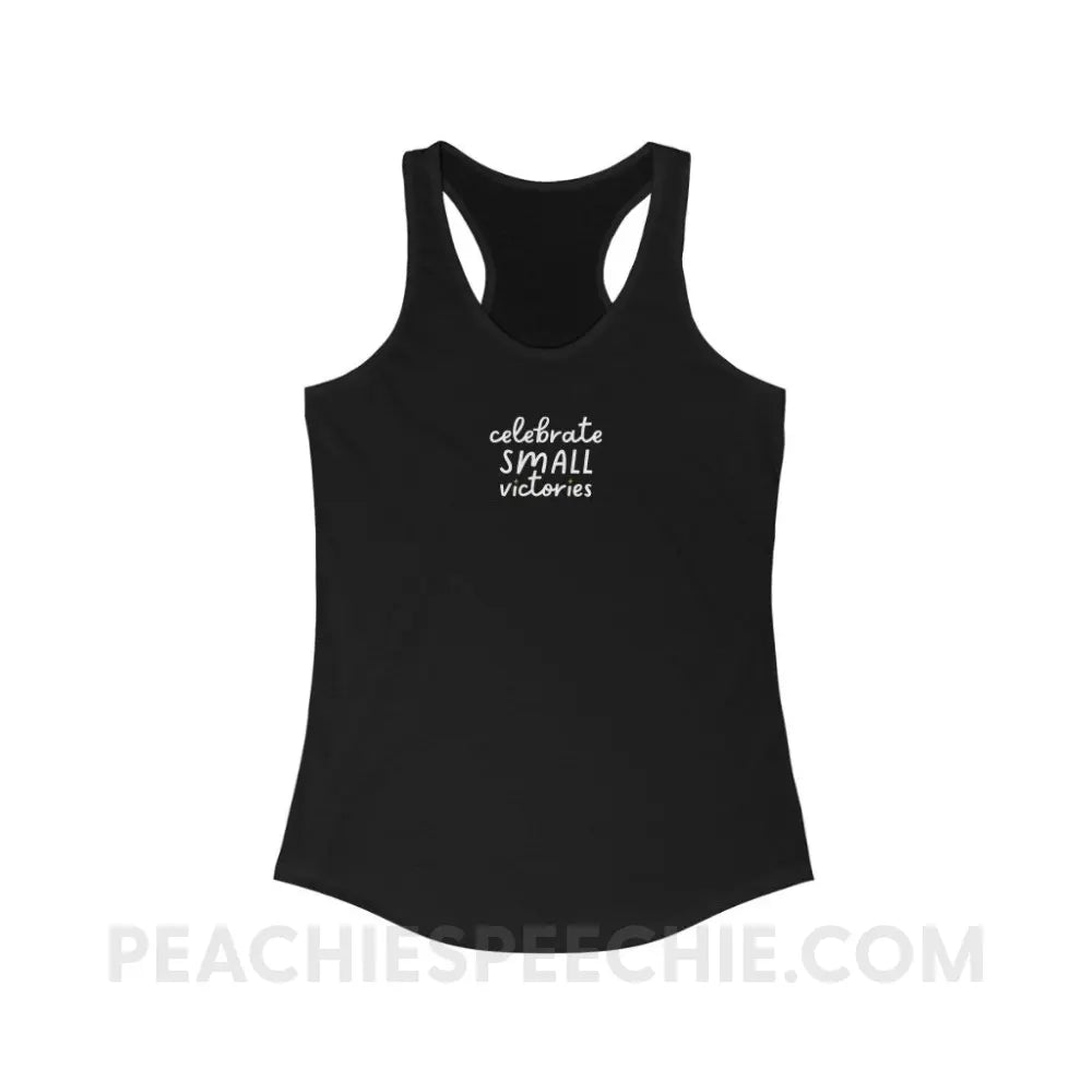 Celebrate Small Victories Superfly Racerback - Solid Black / XS - Tank Top peachiespeechie.com