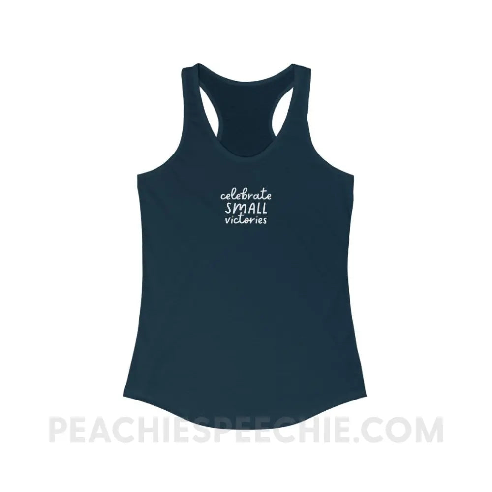 Celebrate Small Victories Superfly Racerback - Solid Midnight Navy / XS - Tank Top peachiespeechie.com