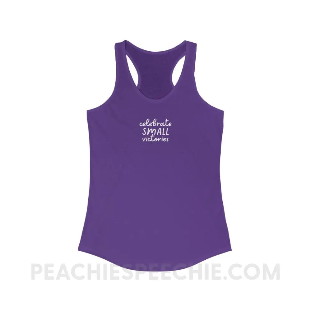 Celebrate Small Victories Superfly Racerback - Solid Purple Rush / XS - Tank Top peachiespeechie.com