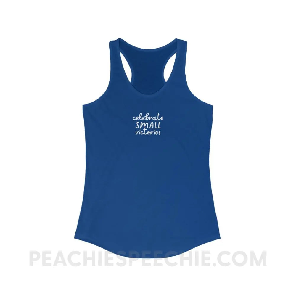 Celebrate Small Victories Superfly Racerback - Solid Royal / XS - Tank Top peachiespeechie.com