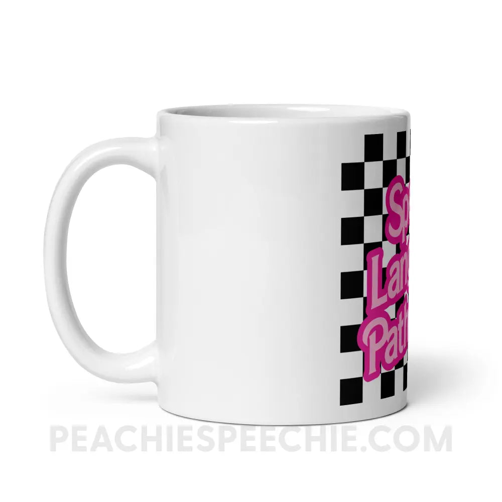 90s Checkerboard Speech Language Pathology Coffee Mug - peachiespeechie.com
