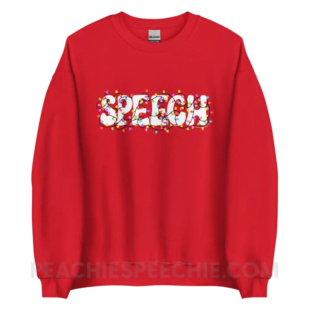 Christmas Lights Speech Classic Sweatshirt - Red / S - peachiespeechie.com