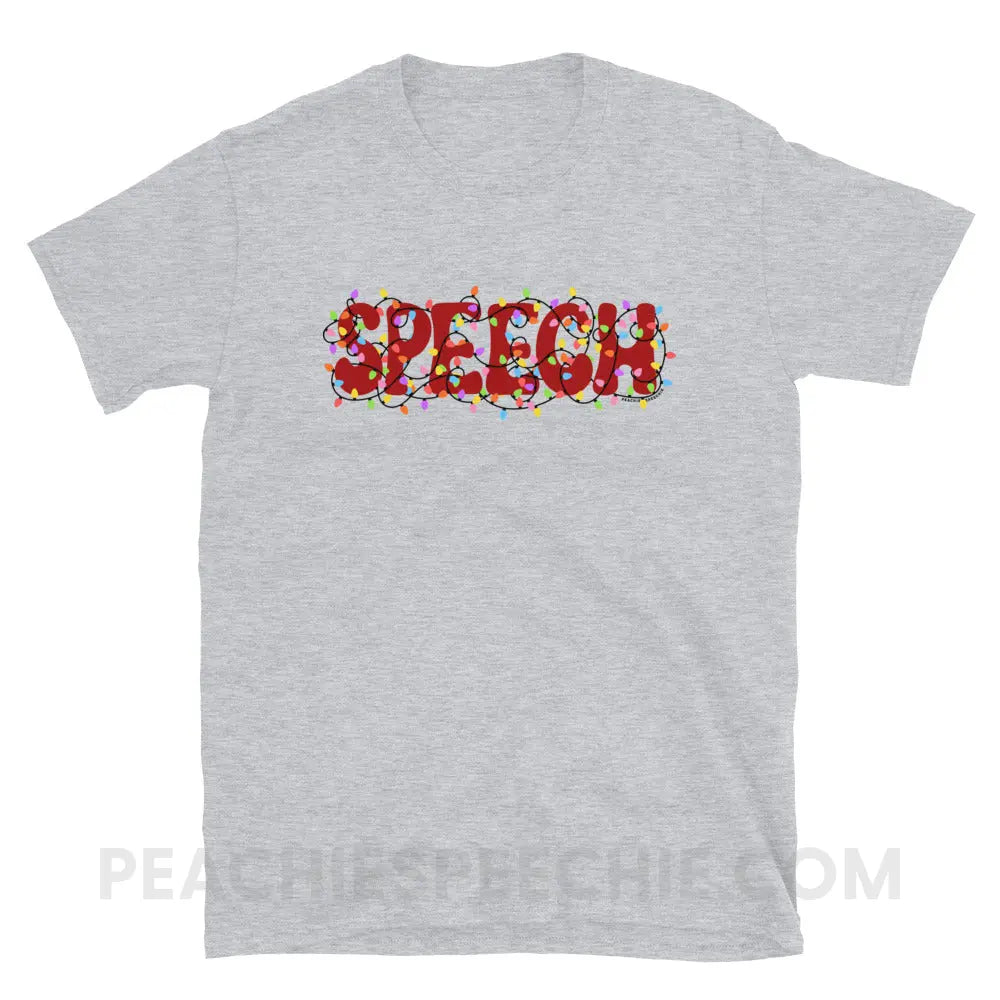 Christmas Lights Speech Classic Tee - Sport Grey / S - T-Shirt peachiespeechie.com